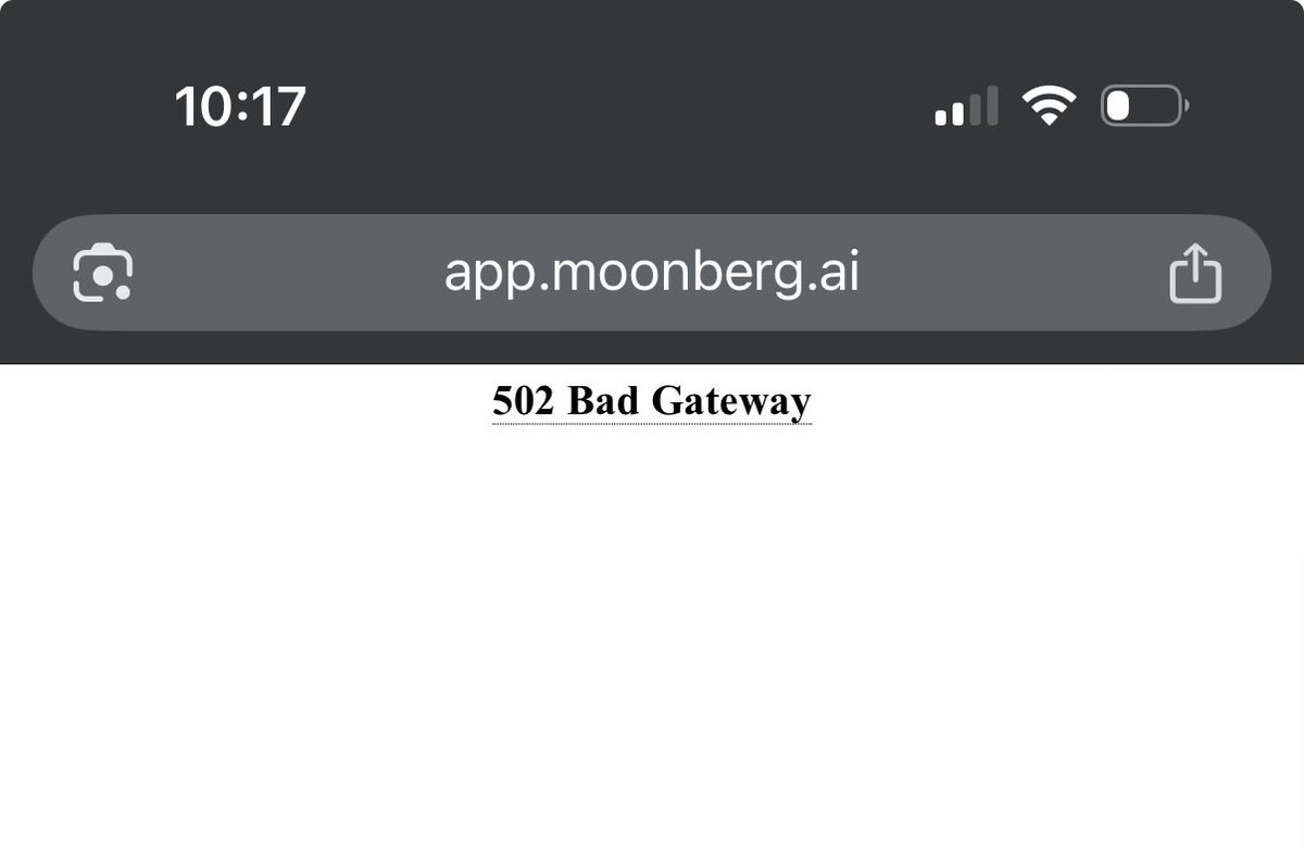 I want to tweet about about <a href="/moonberg_ai/">MOONBERG</a> but website is getting smashed 😂