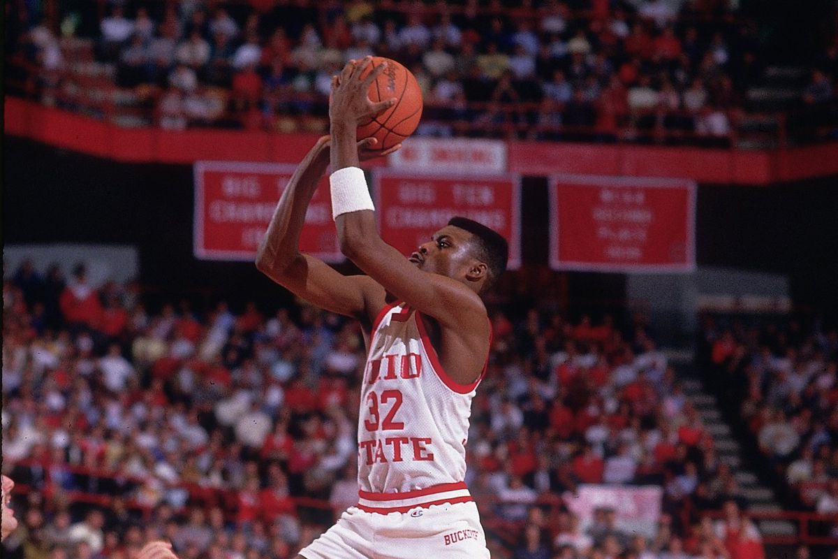 Dennis Hopson was selected with the 3rd overall pick in the 1987 NBA Draft by the New Jersey Nets.

Ohio State résumé:
🏆 Big Ten Player of the Year (1987)
🏆 Consensus First-Team All-American
🏆 2× First-Team All-Big Ten
🏆 Ohio State’s all-time leading scorer (2,096 points)