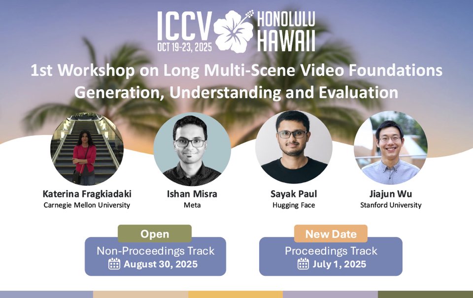 ramoscsv's tweet image. 🚨LAST CALL
 Proceedings track: 1st of July

If you are working on long video generation, understanding or evaluation don’t miss this opportunity to share your knowledge @ICCVConference 

ramoscsv.github.io/longvid_founda…

#ICCV2025