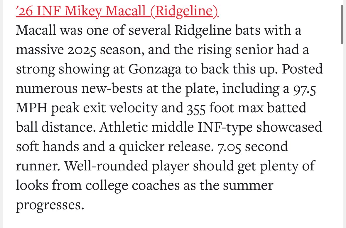 mikey_macall's tweet image. Thank you @PrepBaseballWA for the write up! @PBR_DanJurik