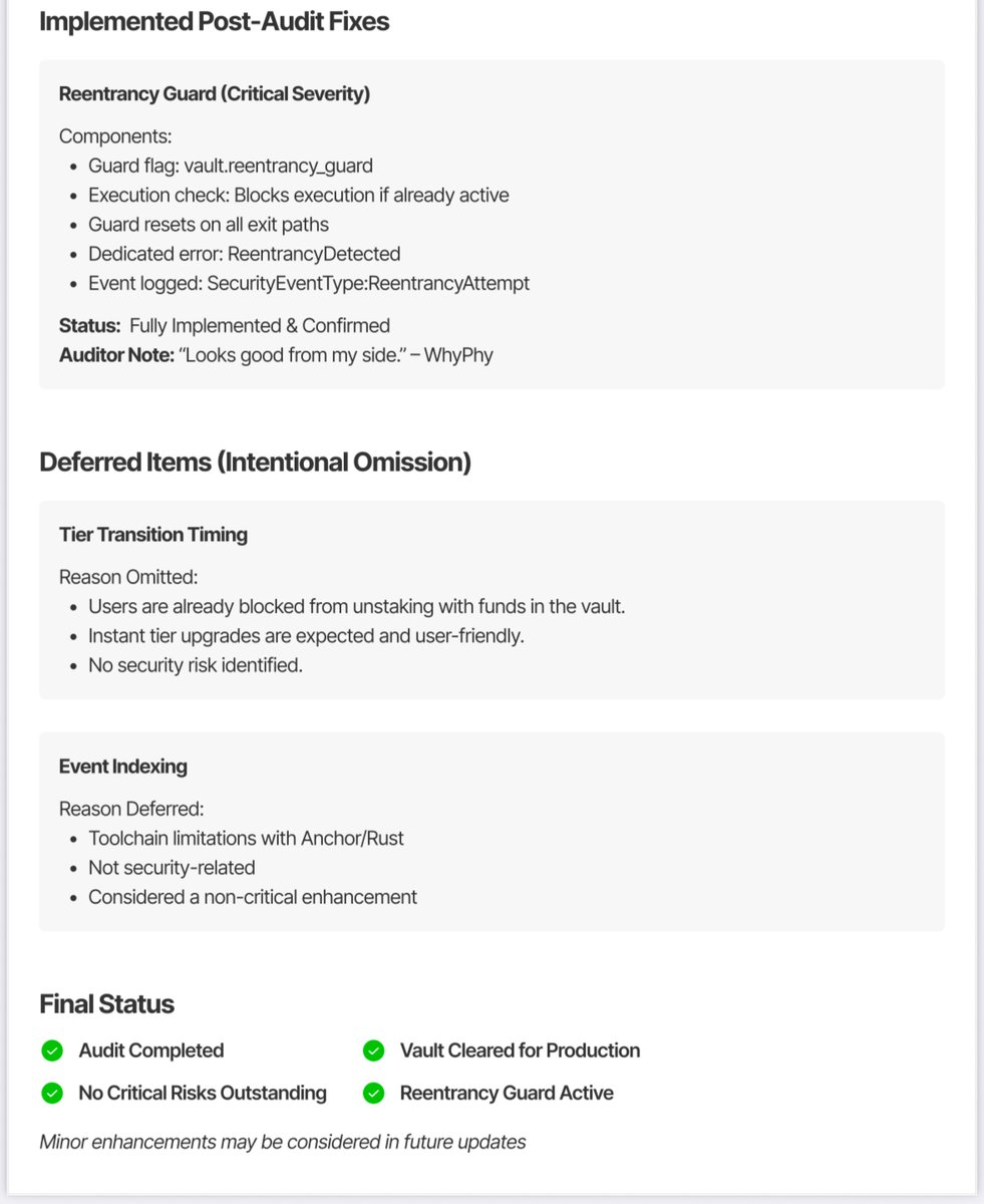 cabalcalvin's tweet image. The official audit report for Calvin’s Vault is now available
Grateful to @Why__Phy for the thorough review and sign-off