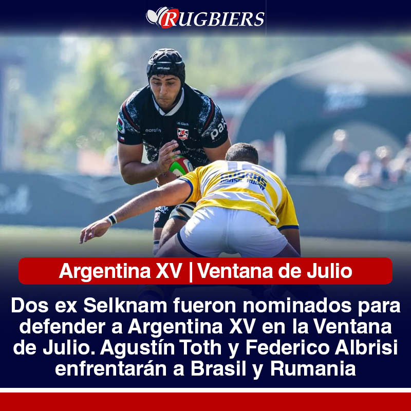 #UAR | Dos ex Selknam fueron nominados por Argentina XV para la ventana de Julio. Agustín Toth (Selknam N°88) y Federico Albrisi (Selknam N°75) enfrentarán a Brasil y a Rumania el próximo mes
rugbiers.cl/2025/06/25/dos…