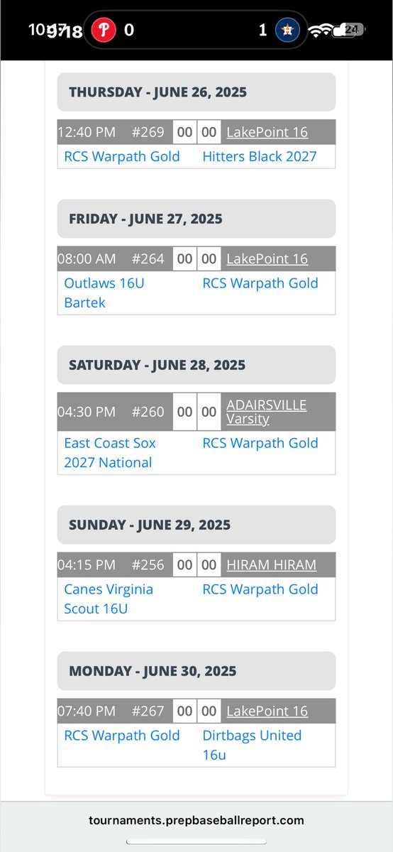 j_yenser4's tweet photo. I am playing this week with @rcswarpath in Georgia at @PBRTournaments. I will be pitching on June 27th at 8am on Lakepoint field 16. 
@petrilyak @russcanzler https://t.co/S8nWZzgm3J