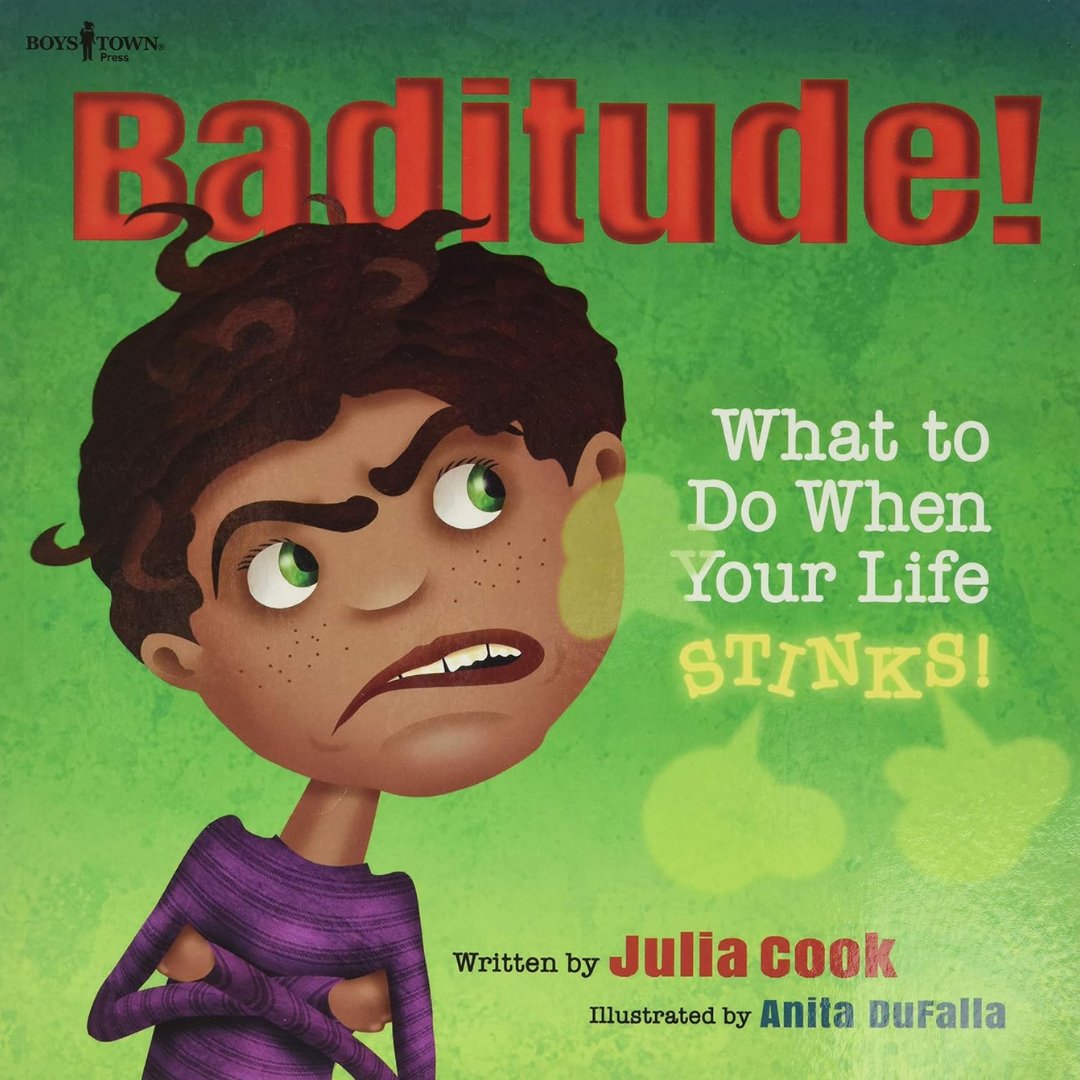 “Some days, my life just stinks!"—Noodle. Can you relate? (Can’t we all?) Fortunately, Noodle’s story empowers kids (and adults?) to actively look for positives in all situations and manage how they choose to feel about what they cannot control.

amazon.com/Baditude-What-…