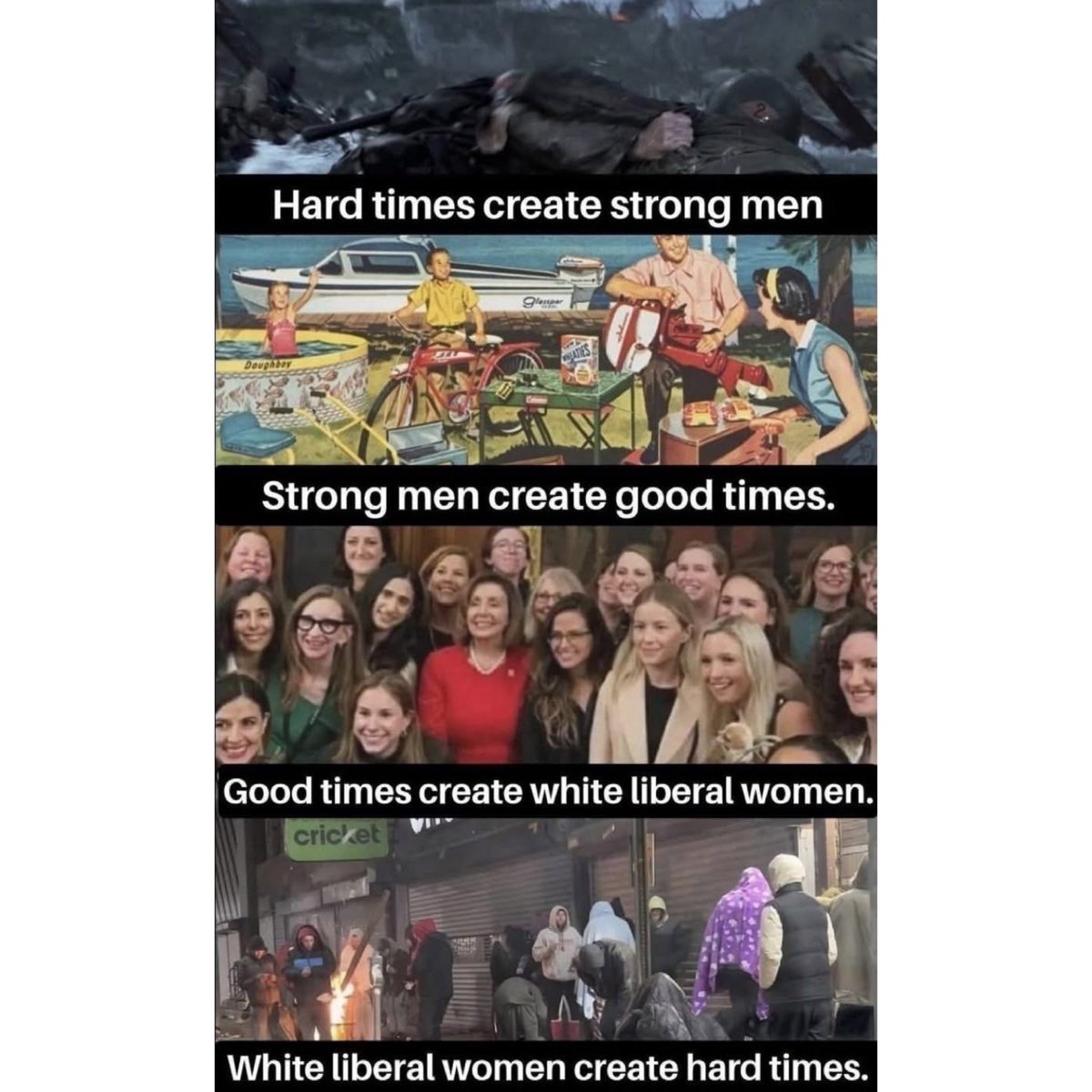 Evolution:
Hard times
Good times
WHITE LIBERAL WOMEN
Hard times
👀☠️🎓🔥🤣🤣🤣