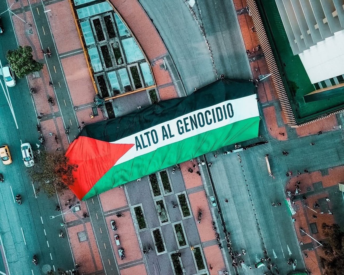 Desde el corazón de la ciudad, una bandera que grita lo que tantos sentimos: ALTO AL GENOCIDIO.
Porque no podemos quedarnos en silencio cuando la humanidad duele.
#PalestinaLibre #AltoAlGenocidio 🇵🇸💔