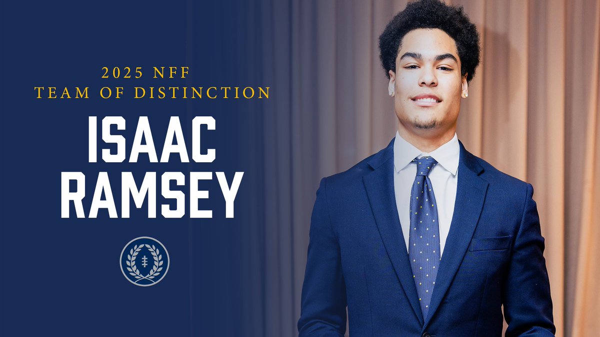 Congrats Isaac Ramsey of Oakland Mills HS (Columbia, MD) — selected for the 2025 NFF Team of Distinction!

With a 4.56 GPA &amp; service as NHS President, Isaac was a two-year captain, Howard County Offensive POY &amp; Second Team All-Metro!

More Info 👇 footballfoundation.org/news/2025/6/25…