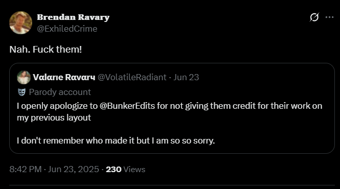 FlaringHumanity's tweet photo. + pages in the community to protect creators who refuse to be invisible.

Respect isn’t optional. 

If you can’t honor the work and the people who bring it to life, then you don’t belong here.

#OrphicDevotion, owner of @BunkerEdits 

Don't @ me. https://t.co/XLPKRjjt9H