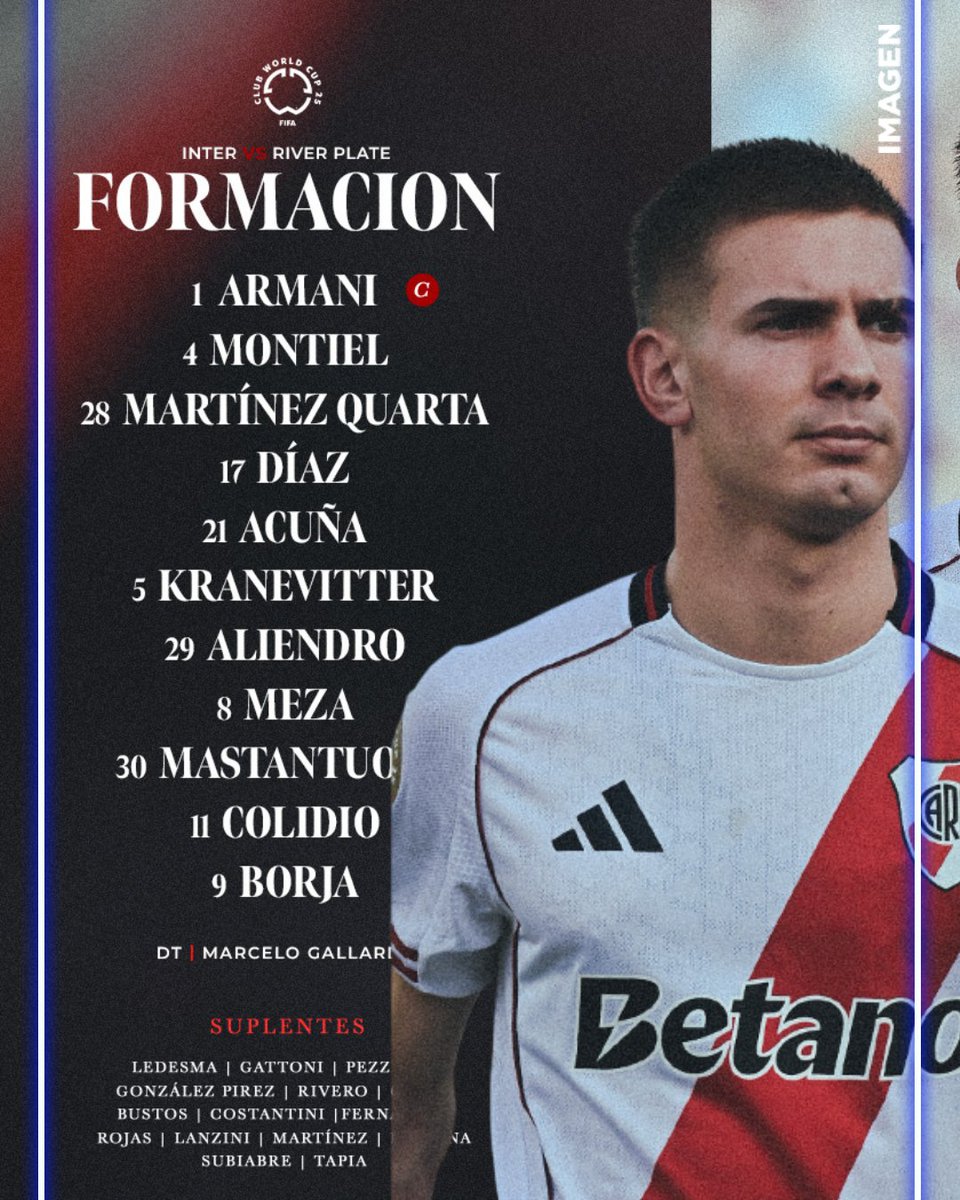 INTER SE MIDE A RIVER PLATE ⚽️🏆

El duelo que puede definir el pase de Rayados a octavos de final del Mundial de Clubes. 

🔴 Sigue el MxM aquí: goo.su/d1Qae
#Inter #RiverPlate
#MundialDeClubes2025