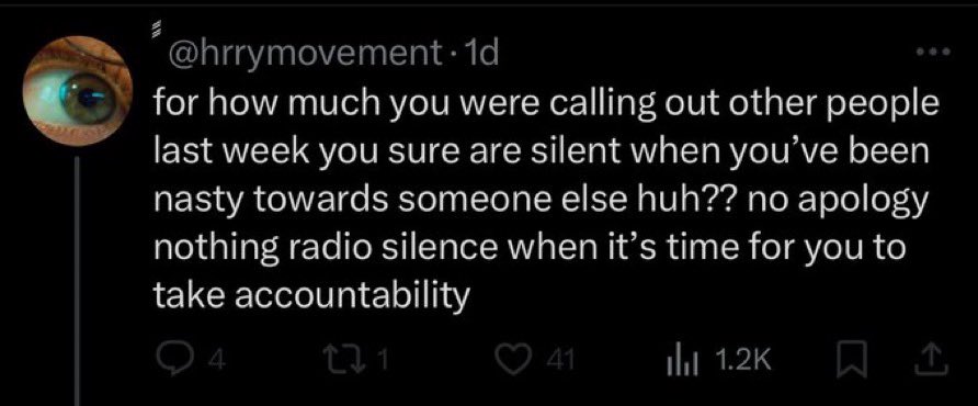 if this is your take away from this and not the fact that this group was literally attacking people for not only their looks but having fun, i fear that you are a performative person and only care about doing the right thing when it benefits you