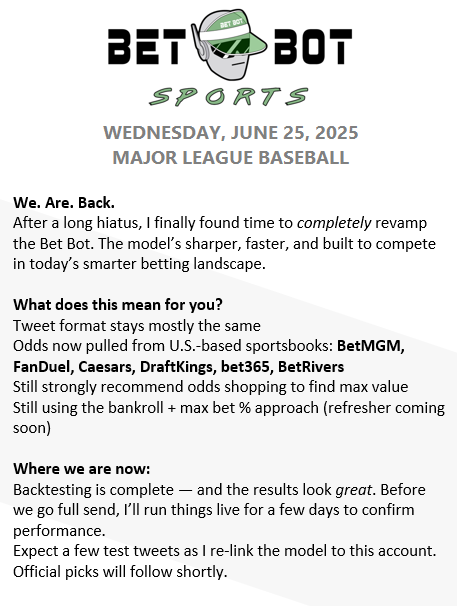 MLBBetBot's tweet photo. https://t.co/Wpi639Lkgt