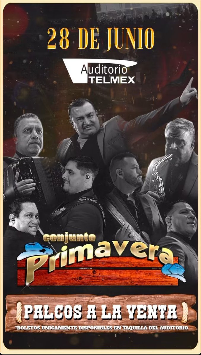 Setlist.me (@setlist_me) on Twitter photo Se han puesto boletos a la venta en la zona de Palcos para el show de este sábado de Conjunto Primavera en el Auditorio Telmex
<a href="/AuditorioTelmex/">Auditorio TELMEX</a>
* Disponibles únicamente en taquillas del recinto *
Presentado por: Espectáculos Gardel Se han puesto boletos a la venta en la zona de Palcos para el show de este sábado de Conjunto Primavera en el Auditorio Telmex
<a href="/AuditorioTelmex/">Auditorio TELMEX</a>
* Disponibles únicamente en taquillas del recinto *
Presentado por: Espectáculos Gardel