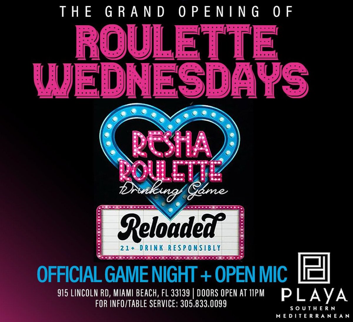 CareshaPlease's tweet image. It’s #ROULETTEWEDNESDAYS TONIGHT!
Each N’ Every WEDNESDAY @ PLAYA MIAMI! 

Pull up! @YungMiami305 said shots on her!🥂💘 #ReshaRouletteRELOADED