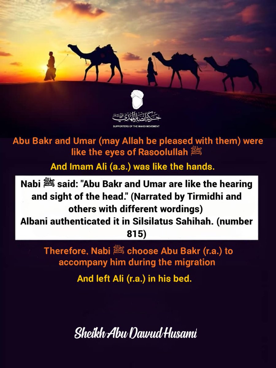 The_TruePromise's tweet photo. Abu Bakr and Umar (as) were like the eyes of Rasoolullah pbuh and Imam Ali (AS) was his hands.
#Imam_Mahdi #Muslim #Islam #khilafah #Quran #Sunnah #Allah #Muhammad_pbuh #supporters_of_the_mahdi_movement
🔵 https://t.co/fR0ZtvYT7f
🔵https://t.co/VsaMmJlW5g… https://t.co/Fgdhl9rlJj