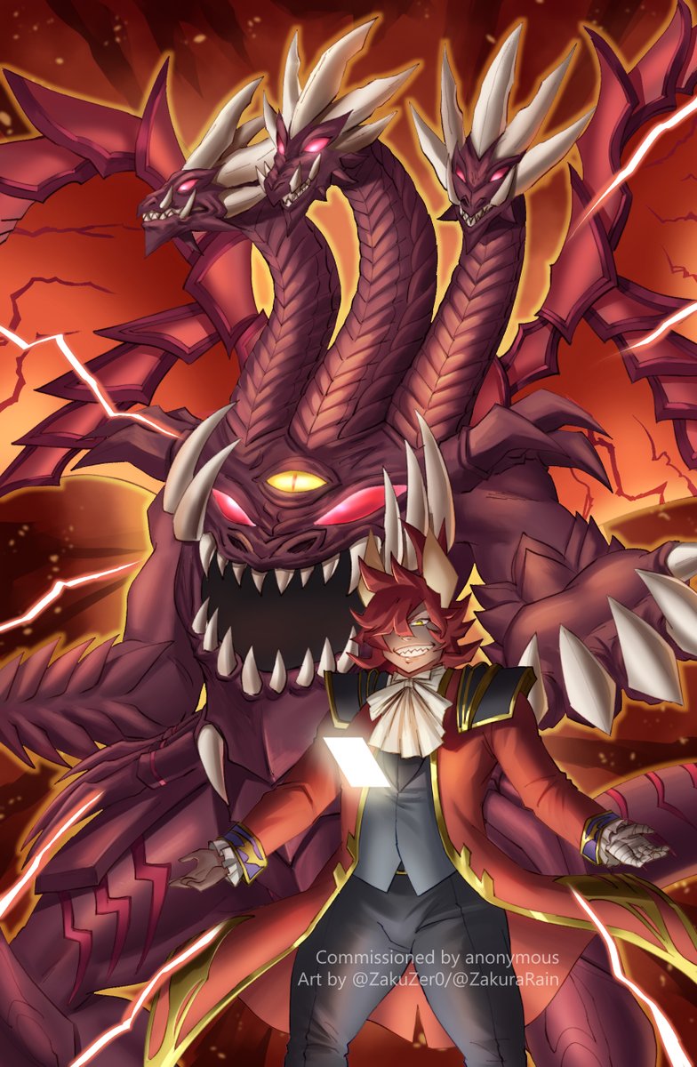 C0mm-ed by anonymous, their OC with Demonic Demise Dragon, Azi