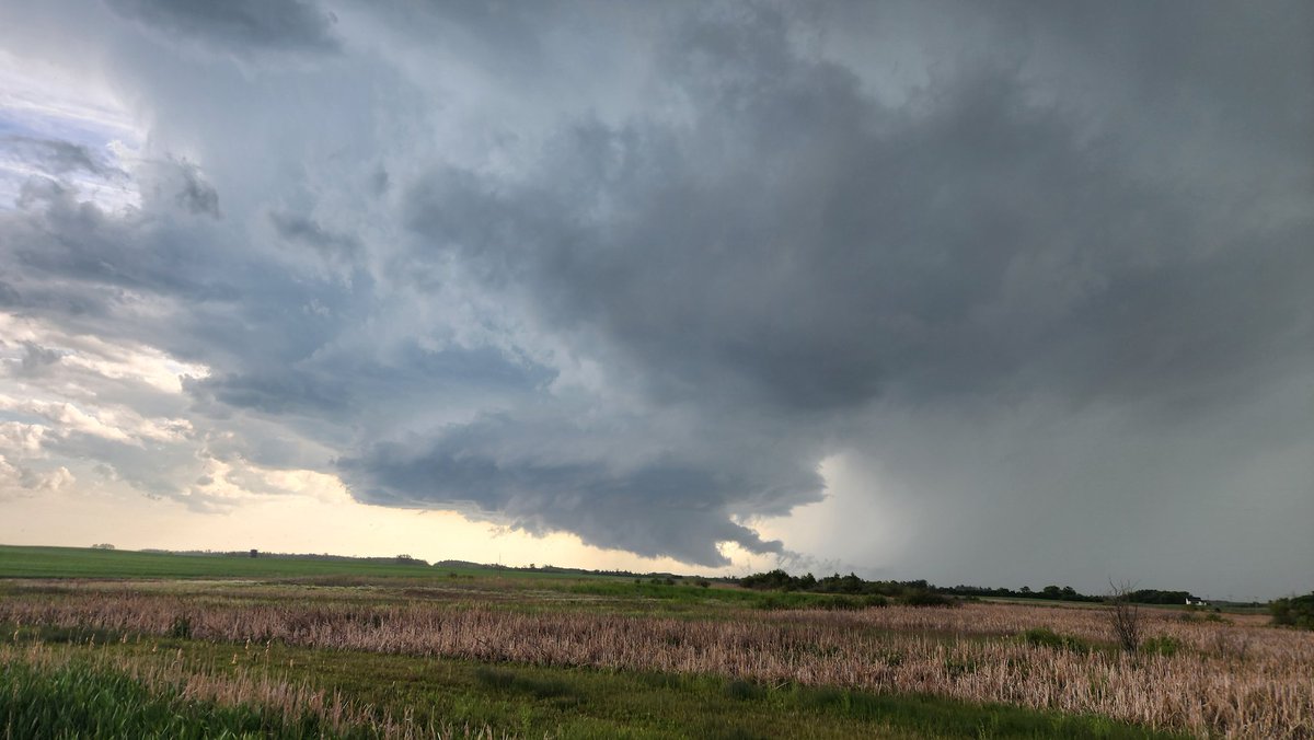 Tornado warned. Headed towards Paynton SK. #skstorm <a href="/teamdomcanada/">teamdomcanada</a>