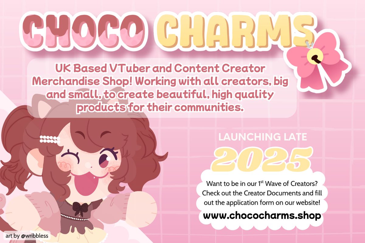 chococharms_'s tweet image. EXCITING NEWS! 🎀⭐
Choco Charms is launching THIS YEAR!
Ever wanted to create merch but...
The shipping costs to the UK are too high,
It's overwhelming trying to make stuff,
You don't have the time to run a shop!
Well, that's where we come in...