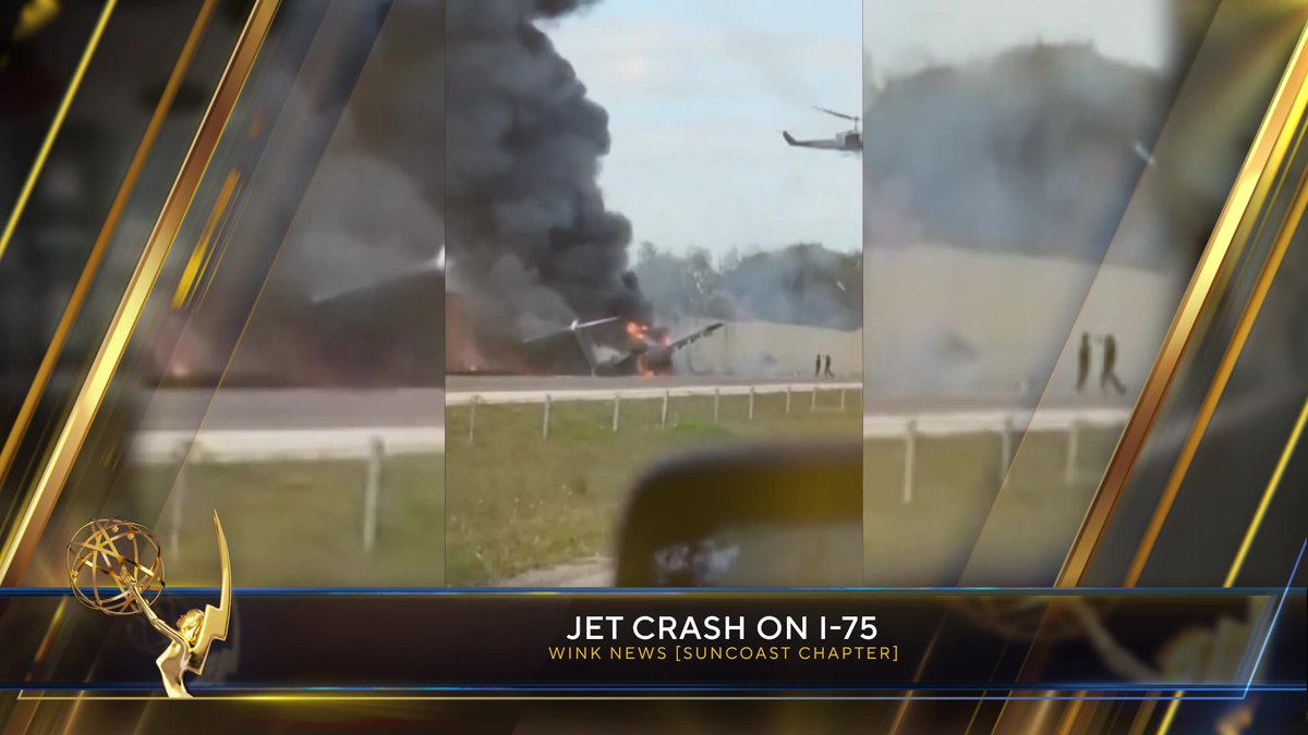The #NewsEmmys Award for Outstanding Regional News Story – Breaking/Spot News goes to Jet Crash on I-75 (<a href="/winknews/">WINK News</a>).
