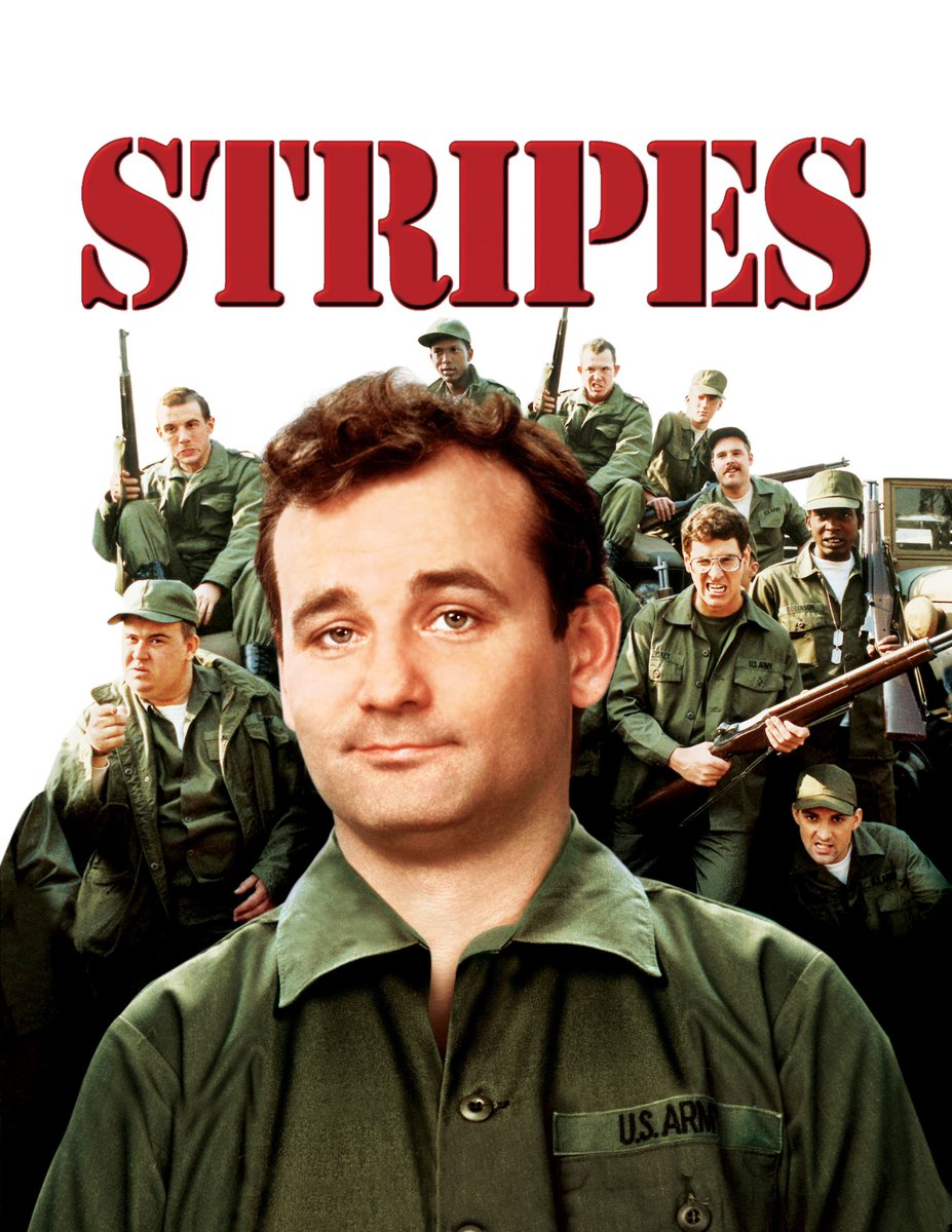 The Ivan Reitman comedy "Stripes" debuted in theatres today in 1981. The film stars Bill Murray, Harold Ramis, and John Candy. #80s