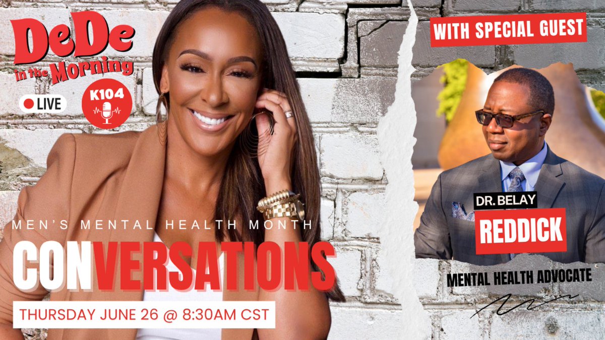 Dr Belay D Reddick (@drbelaydreddick) on Twitter photo I am looking forward to sharing my story of how I became a mental health advocate after spending nearly two decades in federal prison on the DOPEST syndicated radio show on eurf! Tune in on Thursday at 8:30 am (CST) to <a href="/DeDeinthemornin/">DeDe In The Morning</a> on K104-FM Dallas.
#2025cjmhc I am looking forward to sharing my story of how I became a mental health advocate after spending nearly two decades in federal prison on the DOPEST syndicated radio show on eurf! Tune in on Thursday at 8:30 am (CST) to <a href="/DeDeinthemornin/">DeDe In The Morning</a> on K104-FM Dallas.
#2025cjmhc