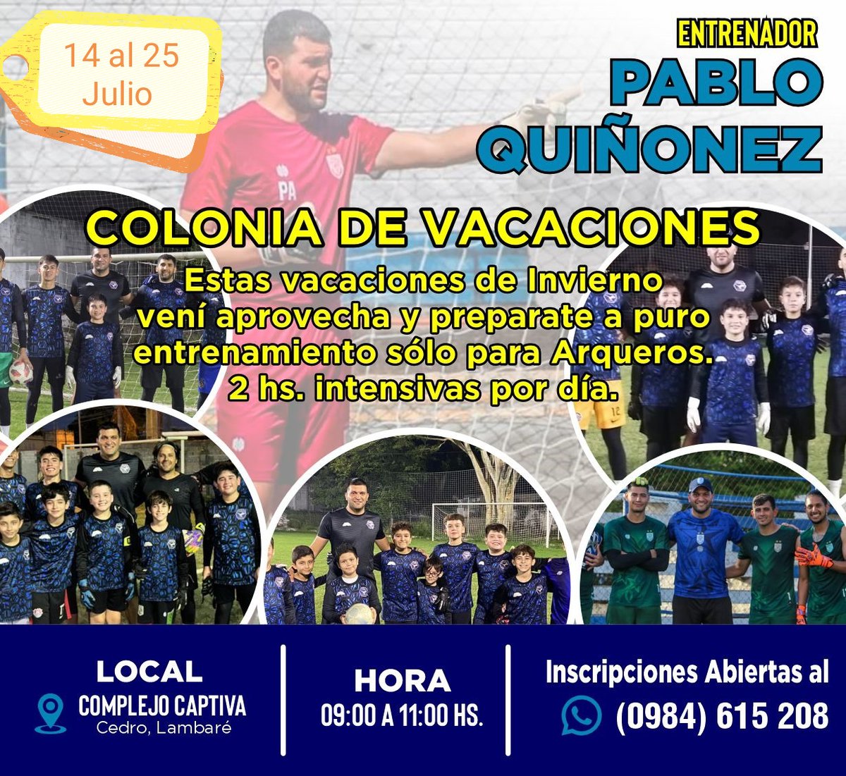 Te esperamos desde el 14 al 25 de julio. De 09hs a 11hs. De Lunes a Viernes. <a href="/jotabernabe/">Jotita Bernabe</a> <a href="/KikeEnciso/">Kike Enciso</a> <a href="/kikecasanovapy/">Kike Casanova</a>