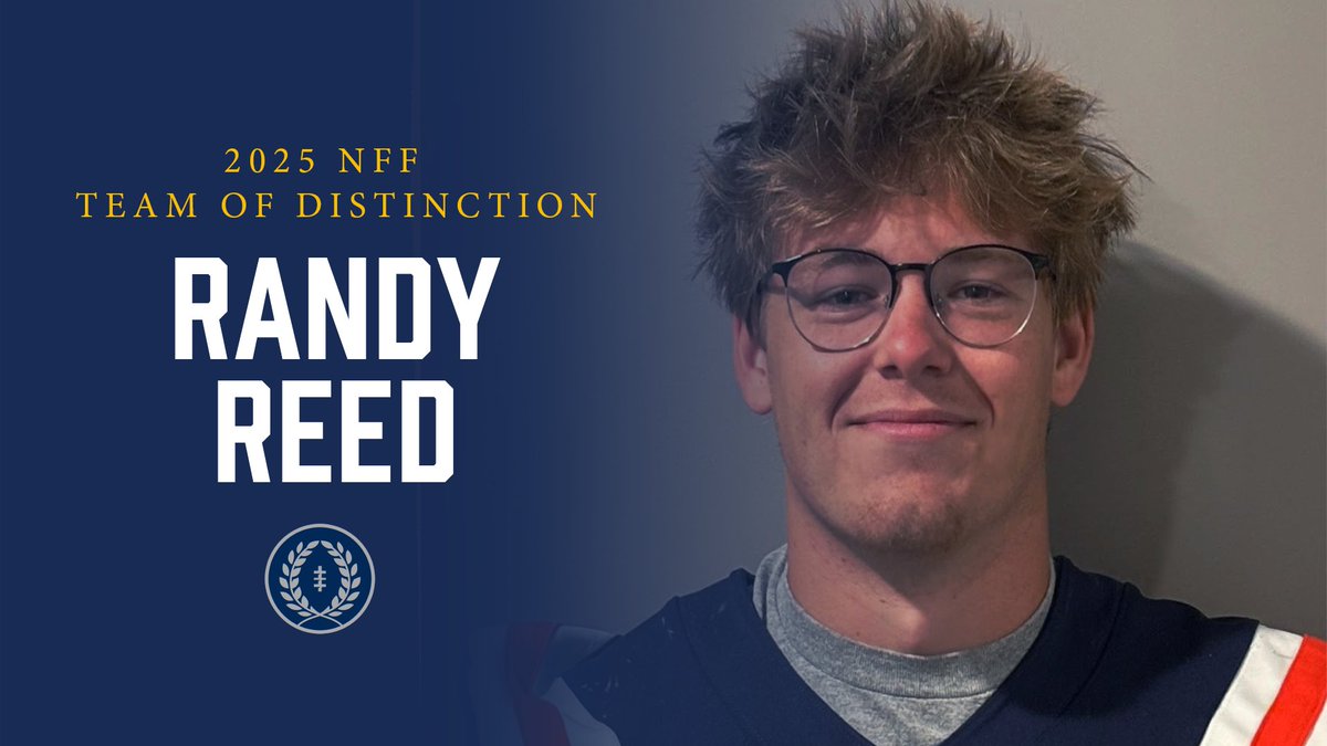 Congrats Randy Reed of William Blount HS (Maryville, TN) — selected for the 2025 NFF Team of Distinction!

With a 4.31 GPA, a perfect 36 ACT &amp; Summa Cum Laude honors, Randy was a three-time All-Region standout on the field!

More Info 👇 footballfoundation.org/news/2025/6/25…
