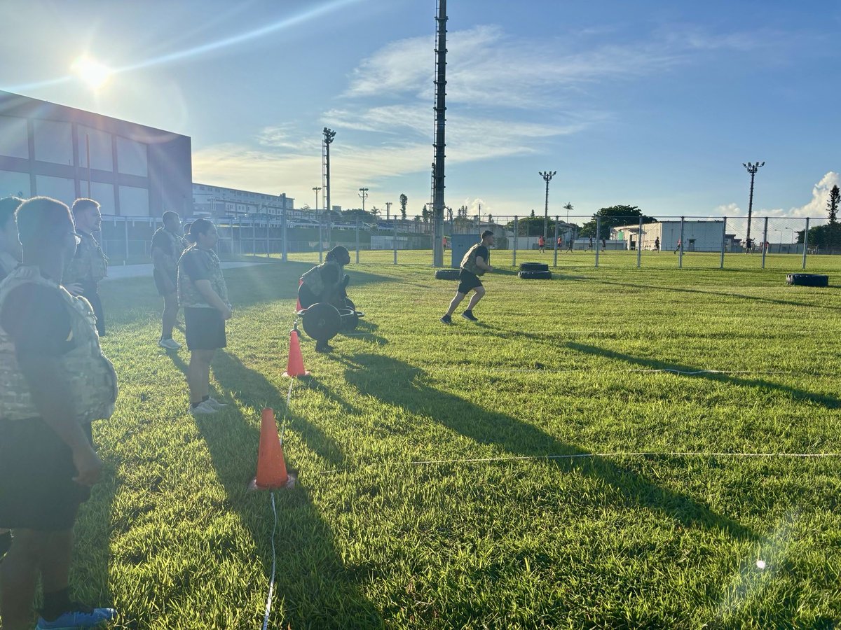 10thSG_Okinawa's tweet image. 0630: our 10th SG enlisted squad hammered six lanes—135 lb deadlifts, kettlebell carries, lateral shuffles, sprint to HQ. CSM Craig L. Yates led the charge. Hard PT, harder bond.
#LeadFromTheFront #IronSharpensIron #10thSupportGroup
📸: SGT Franco