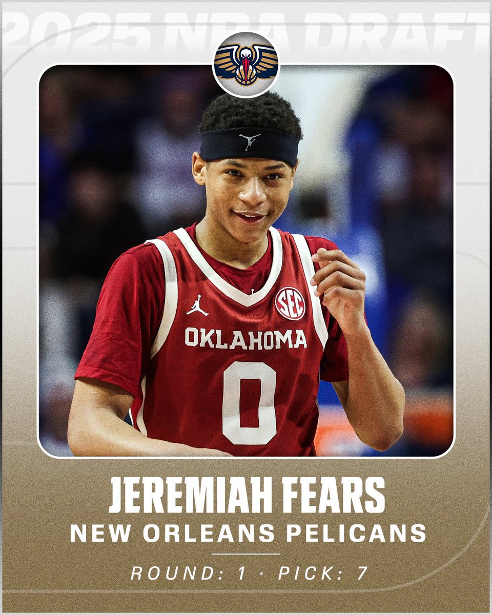 Taking flight with the Pelicans‼️ 

Jeremiah Fears is headed to New Orleans with the 7th pick ✈️