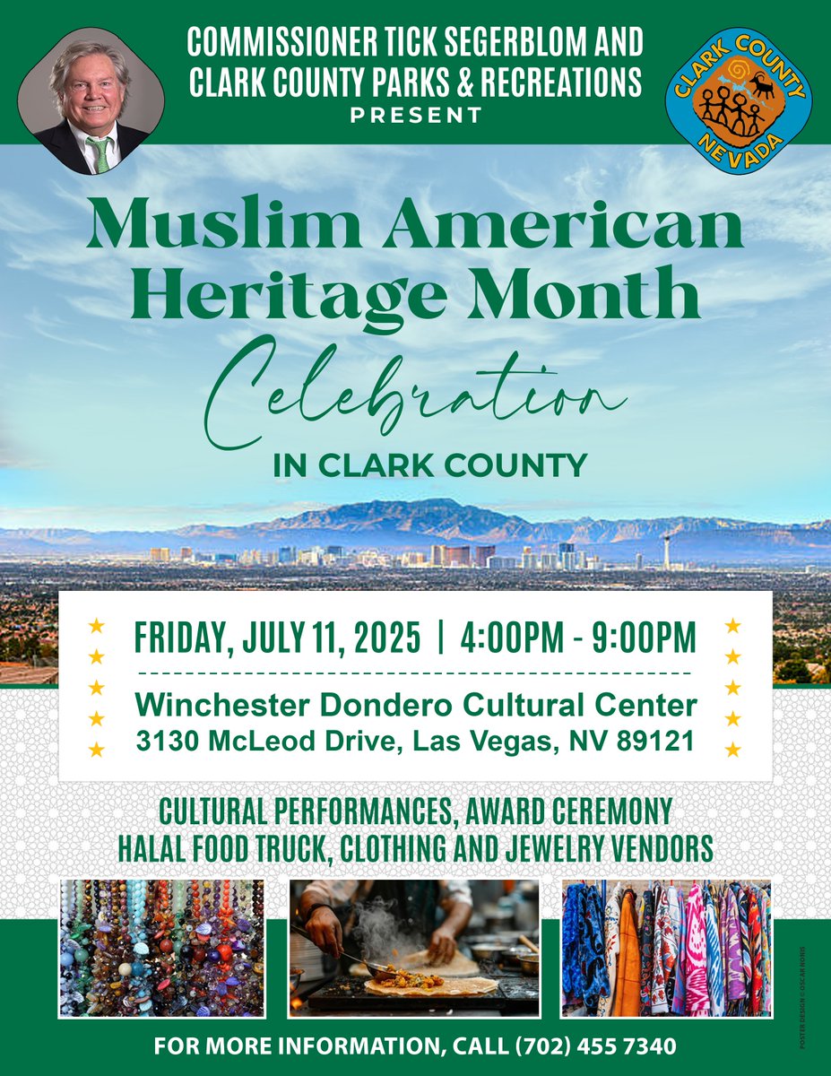 Join us for the Muslim American Heritage Month Festival Celebration on Friday, July 11 from 4-9 PM at Winchester Dondero Cultural Center! 🎶🕌 Enjoy cultural performances, awards, vendors, and free food (while supplies last). Don’t miss out! 🍽️✨