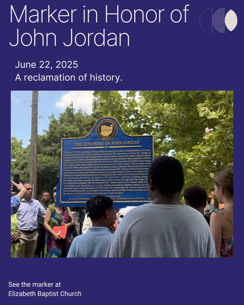 BlkEnviroLeader's tweet image. #ICYMI: On Sunday, we held the Dedication Ceremony for John Jordan. The marker is a project that was five years in the making. Special thank you to all who came out to the ceremony and to all of the project supporters. You can read more about the marker at @signalcleveland