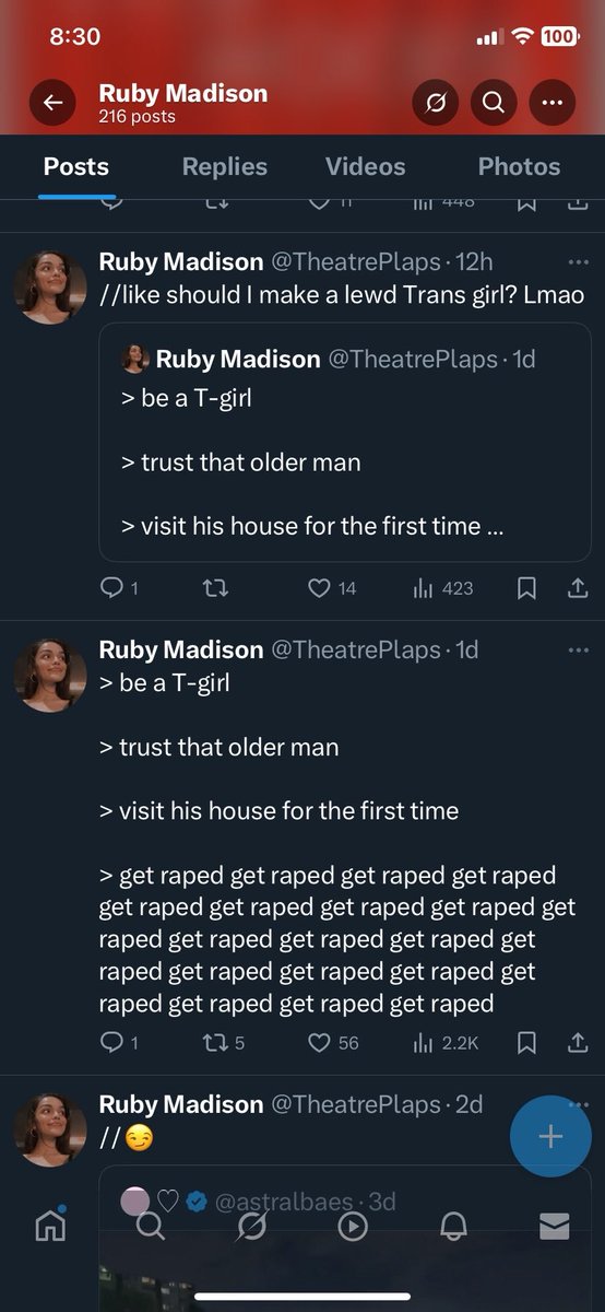 π½πΈπΆπ·πππΈπ½πΆ (@tightwlre) on Twitter photo TRIGGER WARNING: R*PE, AGE PLAY, TRANS FETISHIZATION, RACEPLAY
Writer goes by #ThaliasMenagerie
List of known accounts
<a href="/QueenofGothm/">Mayor Sofia Falcone</a>
@RookieReplicant
<a href="/AmoraAsgardian/">Amora || The Enchantress</a>
<a href="/ItalianSpidr/">Julia Russo || Echo-Spider</a>
<a href="/LghtningQuick/">Jesse Quick</a>
<a href="/FabledWonder/">Thalia || Olympia π³οΈββ§οΈ</a>
SCREENSHOTS AT BOTTOM TRIGGER WARNING: R*PE, AGE PLAY, TRANS FETISHIZATION, RACEPLAY
Writer goes by #ThaliasMenagerie
List of known accounts
<a href="/QueenofGothm/">Mayor Sofia Falcone</a>
@RookieReplicant
<a href="/AmoraAsgardian/">Amora || The Enchantress</a>
<a href="/ItalianSpidr/">Julia Russo || Echo-Spider</a>
<a href="/LghtningQuick/">Jesse Quick</a>
<a href="/FabledWonder/">Thalia || Olympia π³οΈββ§οΈ</a>
SCREENSHOTS AT BOTTOM
