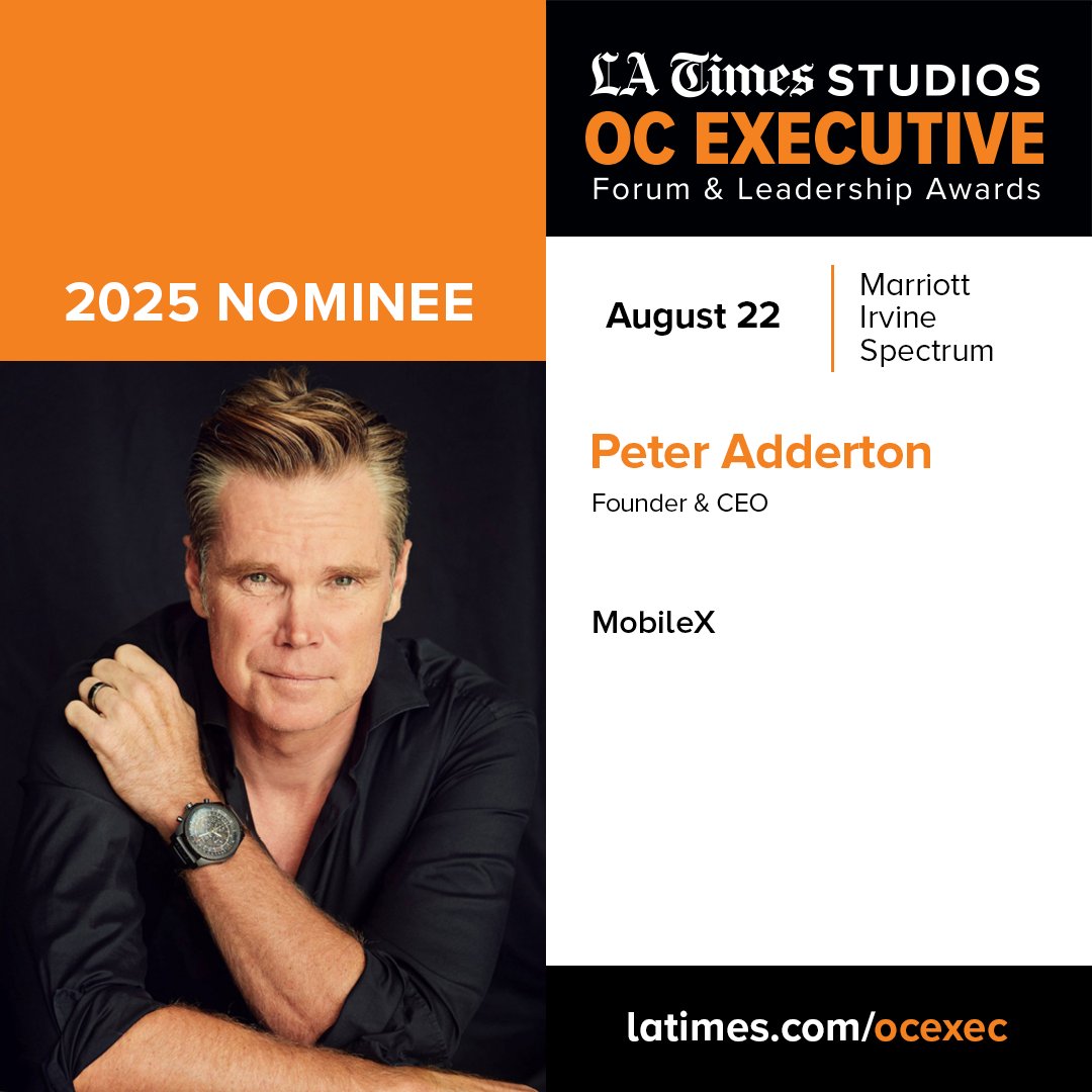 Huge congrats to our CEO <a href="/peter_adderton/">Peter Adderton</a> who was named a finalist for the <a href="/latimes/">Los Angeles Times</a> OC Executive Leadership Awards! This recognition highlights his vision in reinventing the mobile industry. <a href="/latimesstudios_/">LA Times Studios</a>