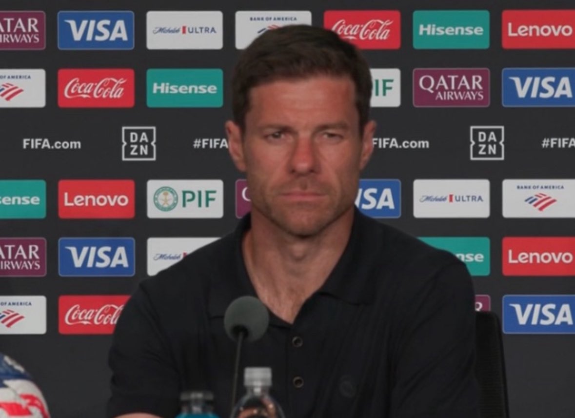 FabrizioRomano's tweet photo. 🚨 Xabi Alonso: “In my view, we ALL have to defend. The 11 players have to press”.

“Vinicius Jr, Jude, Fede Valverde, Mbappé. All of them”. https://t.co/KE7Oeb6LTr
