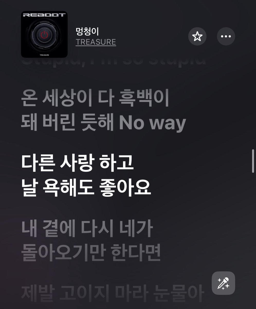 멍청이란노래웄긴점: 
다른 사랑하는데 돌아오래 
전남친 욕은 디폴트 값인데 허락해주고잇음 
트레저아니엇으면패야되