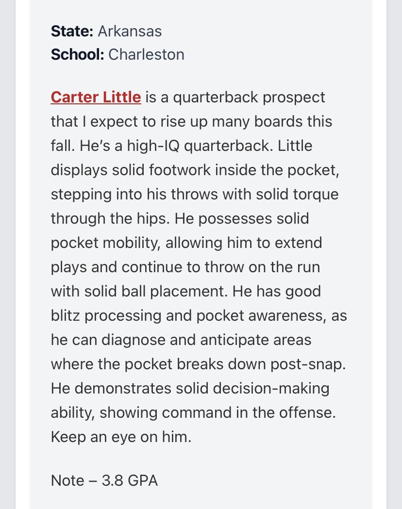 carterlitt4's tweet image. Thank you @coltonedwardsFB for the write up!
@PrepRedzoneAR
@trickymay21