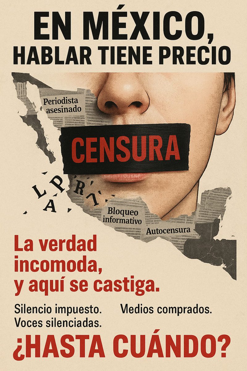 #OjosEnMéxico 🇲🇽👇🏻🗣️

Hablar en México tiene precio 🫰🏻

#NOaLaCENSURA