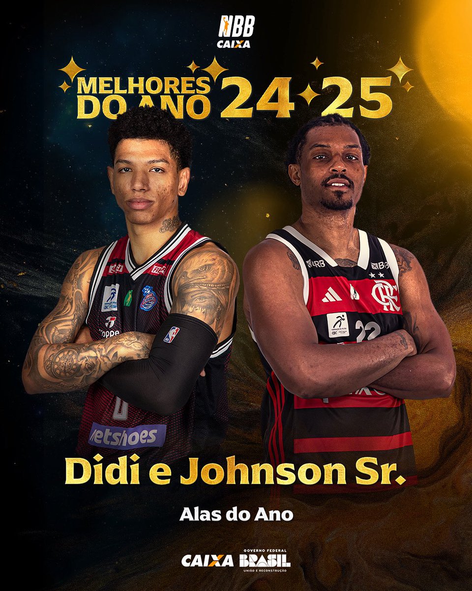 Eles são craques! 🏆
 
@didi e Shaq Johnson Sr. conquistam o troféu de Ala do Ano no #NBBCAIXA 2024/25! 🎖️

#OBasqueteAconteceAqui | #MelhoresNBB