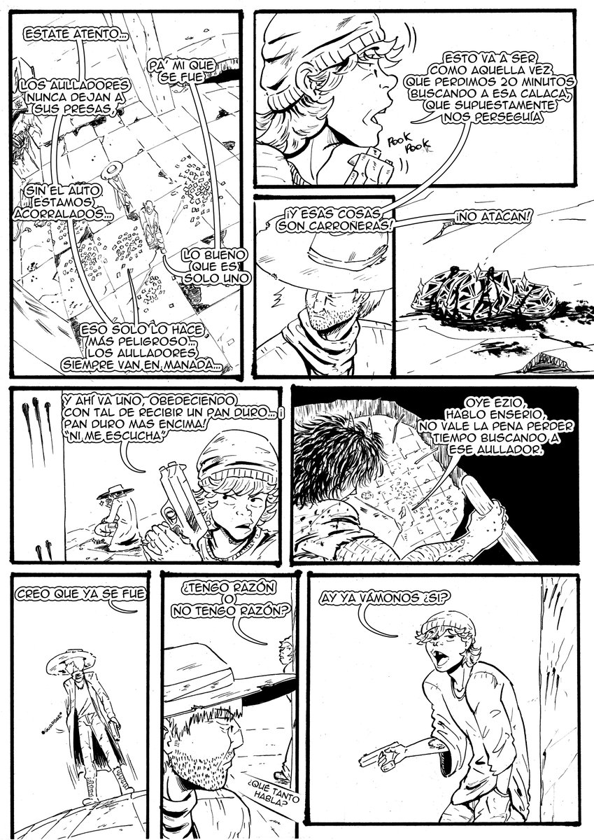 JaniceQuinteros's tweet photo. "36 Días - capitulo 01"                    
Pag: 74-77   
IG: janice_qw        
#36dias #if #tinta #plumilla #guerra #ink #nib #blackandwhite #war #apocalypse #drawing #ilustration #zombie #ペン先 #インク https://t.co/qPYWdhxioe