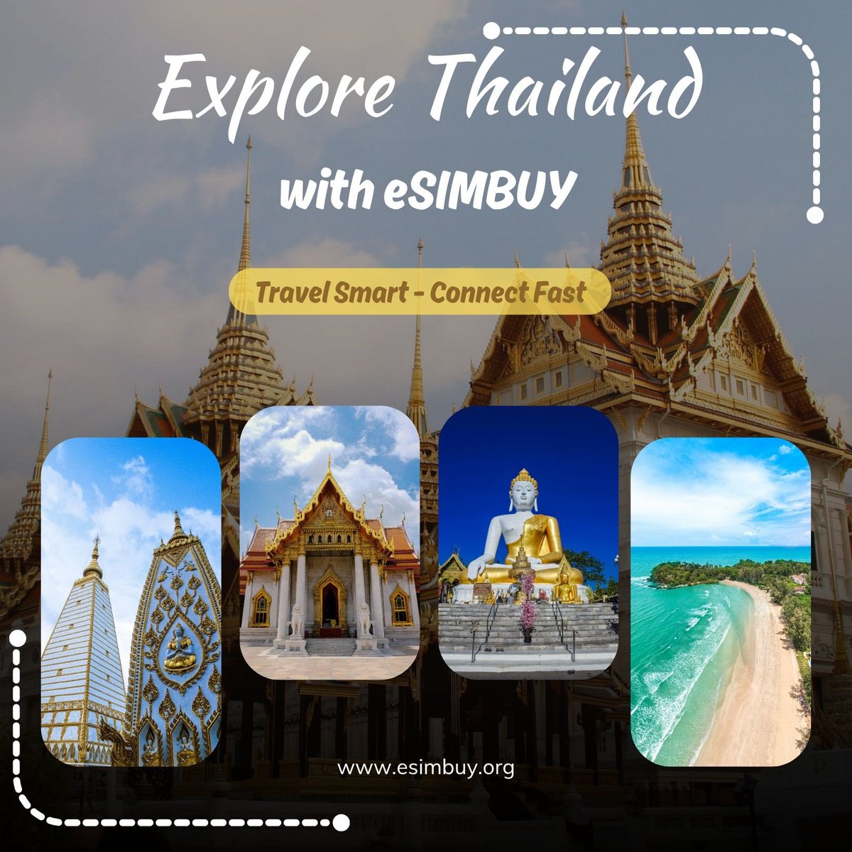 Esimbuyorg's tweet photo. Planning a trip to Thailand? 🌴 Stay connected with fast and reliable eSIM internet from eSIMBUY.
🔗 Get your eSIM at https://t.co/yAeBQtUU1p and travel smart!
#ThailandTravel #esimthailand #ExploreThailand #BangkokTravel #thailand #esimtechnology #SIMGuide #esim https://t.co/dl0Vv06E5B