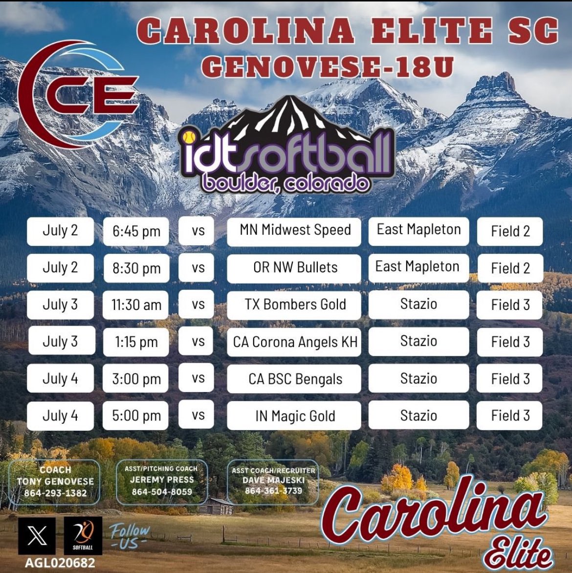 Olivia lieb (@olivialieb27) on Twitter photo Starting this weekend off in Rock Hill then going straight to Colorado! Here are our schedules for both tournaments, can’t wait!! <a href="/ScGenovese/">Carolina Elite SC National-Genovese</a> <a href="/CatamountSB/">Western Carolina Softball</a> <a href="/Mads_Arm2Strong/">Maddie Armstrong</a> <a href="/Clift_coach/">Jim Clift</a> <a href="/CoachmilliSB/">Cheryl Milligan</a> <a href="/CoachCButler/">Chelsea Butler</a> <a href="/jwint11/">John Winters</a> <a href="/FurmanSoftball/">Furman Softball</a> <a href="/CoachFuller7/">Coach Fuller</a> <a href="/CoachMoWyatt/">Morgan Wyatt</a> Starting this weekend off in Rock Hill then going straight to Colorado! Here are our schedules for both tournaments, can’t wait!! <a href="/ScGenovese/">Carolina Elite SC National-Genovese</a> <a href="/CatamountSB/">Western Carolina Softball</a> <a href="/Mads_Arm2Strong/">Maddie Armstrong</a> <a href="/Clift_coach/">Jim Clift</a> <a href="/CoachmilliSB/">Cheryl Milligan</a> <a href="/CoachCButler/">Chelsea Butler</a> <a href="/jwint11/">John Winters</a> <a href="/FurmanSoftball/">Furman Softball</a> <a href="/CoachFuller7/">Coach Fuller</a> <a href="/CoachMoWyatt/">Morgan Wyatt</a>