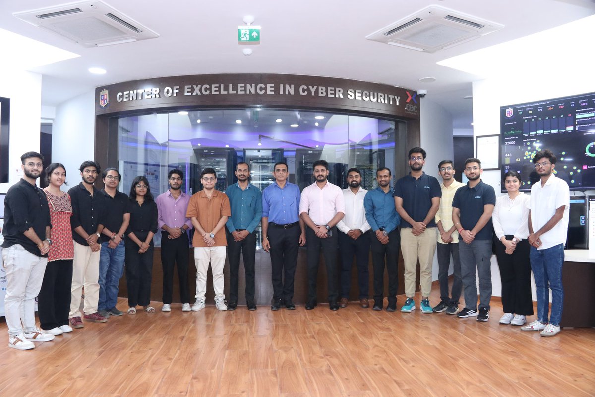 coecsnfsu's tweet photo. Internship 16–20 June 2025, concluded.
CoE-CS, NFSU, Gandhinagar hosted 28 students from Tripura &amp; Bhopal campuses of NFSU for a week internship

Internship details

🛡️ OT/IT &amp; SOC
🔍 Forensics &amp; IRM
🎯 CTF Challenge

Thank you all particular for your energy &amp; commitment! https://t.co/FY2dPJ8iAF