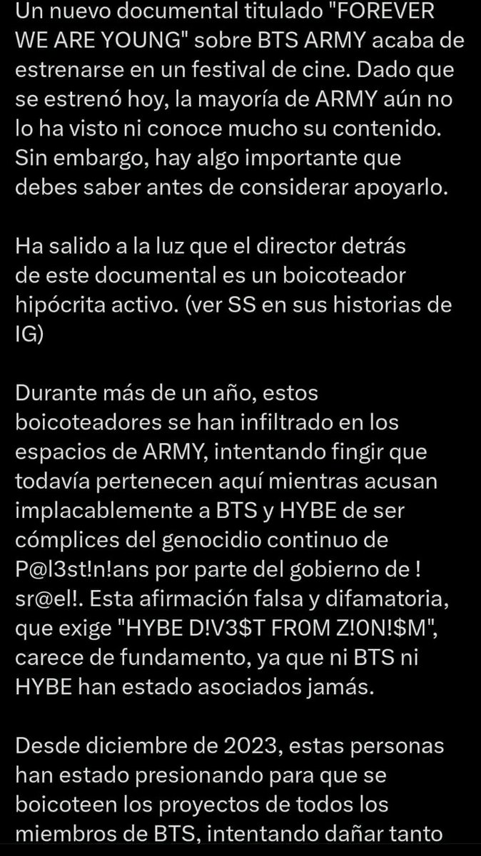 Hi <a href="/bts_bighit/">BTS_official</a> please know that this movie was produced by boycotters who hurt BTS by words &amp; sales.We won’t be supporting it.Respectfully, please listen to real ARMYs who protected &amp; defended BTS for the past year from all these boycotters who said vile things.