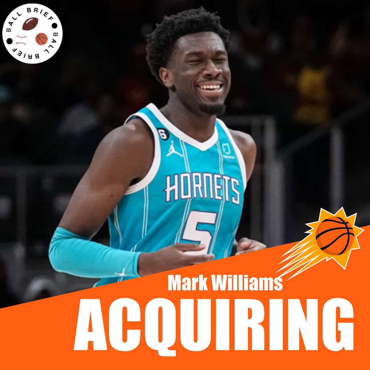 BallBrief_'s tweet photo. TRADE: The Phoenix #Suns are trading pick 29 and a 2029 first-rounder to the Charlotte Hornets for C Mark Williams

Phoenix just took C Khaman Maluach at no. 10 👀

#NBA #nbadraft2025 https://t.co/gZD9Sx1PU5