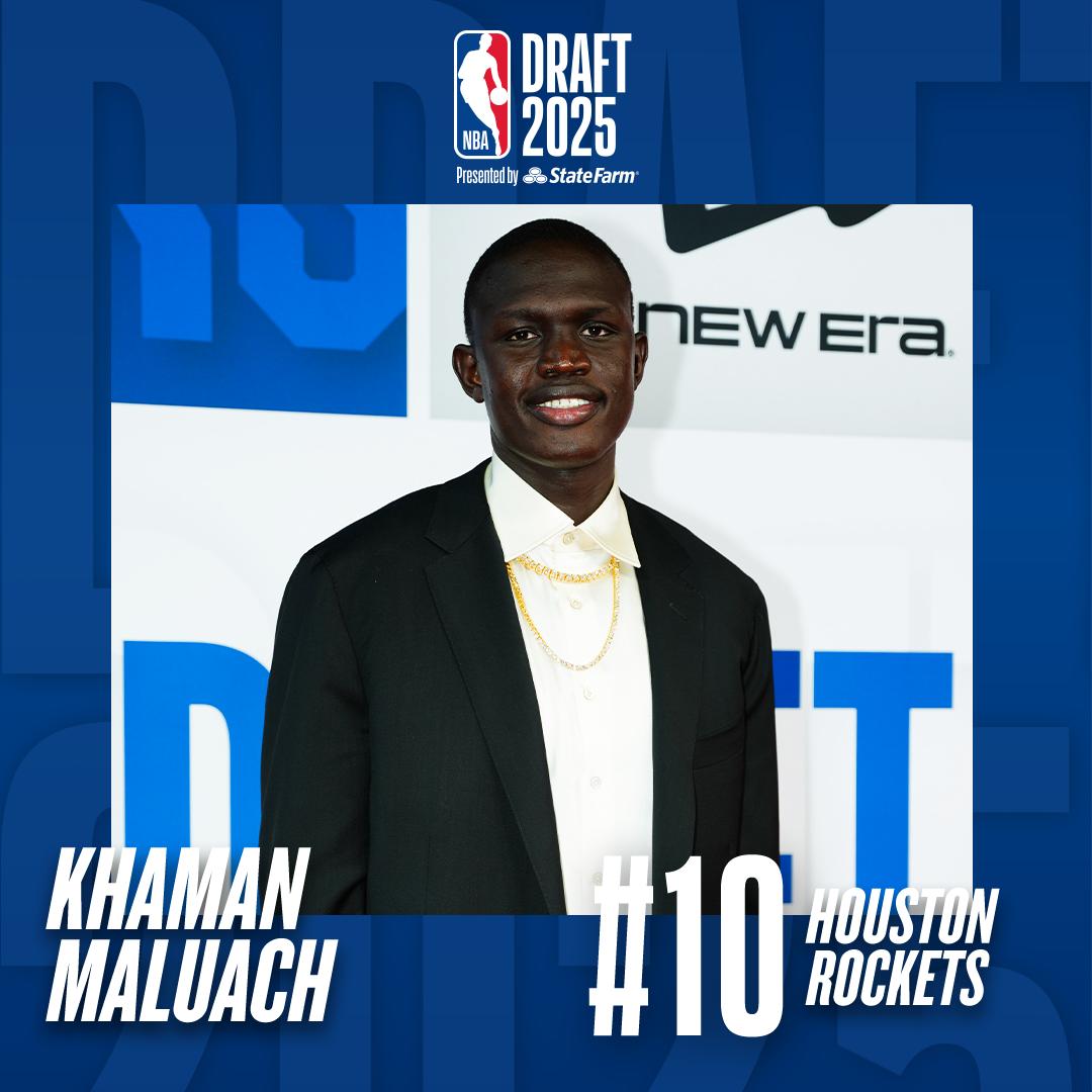 NBA Africa (@nba_africa) on Twitter photo A monumental moment in the NBA Academy Africa's history ππΎ as Khaman Maluach is selected 10th overall in the 2025 NBA Draft by the <a href="/HoustonRockets/">Houston Rockets</a>
#NBAAfrica A monumental moment in the NBA Academy Africa's history ππΎ as Khaman Maluach is selected 10th overall in the 2025 NBA Draft by the <a href="/HoustonRockets/">Houston Rockets</a>
#NBAAfrica