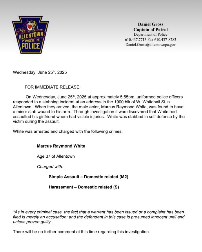 MEDIA RELEASE: Domestic Assault Arrest 

#AllentownPolice
