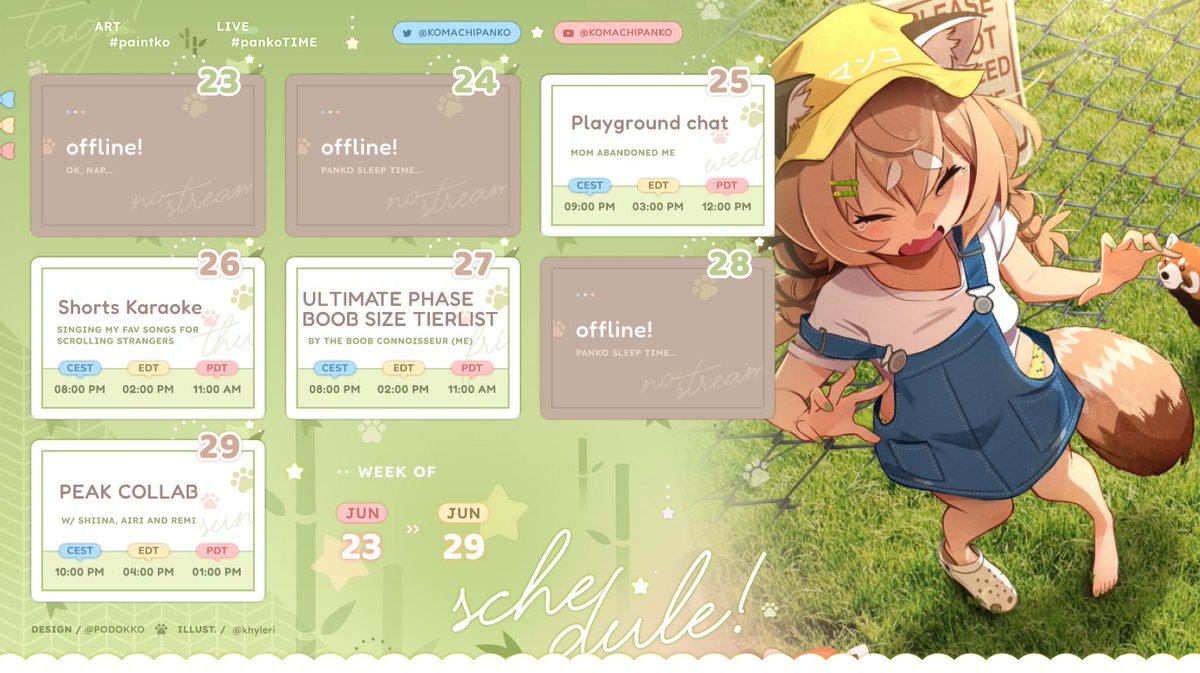 komachipanko's tweet image. 🍭(late) SCHEDULE is 🆙🍭
prepare urselves for peak (quite literally) !!! 🔥