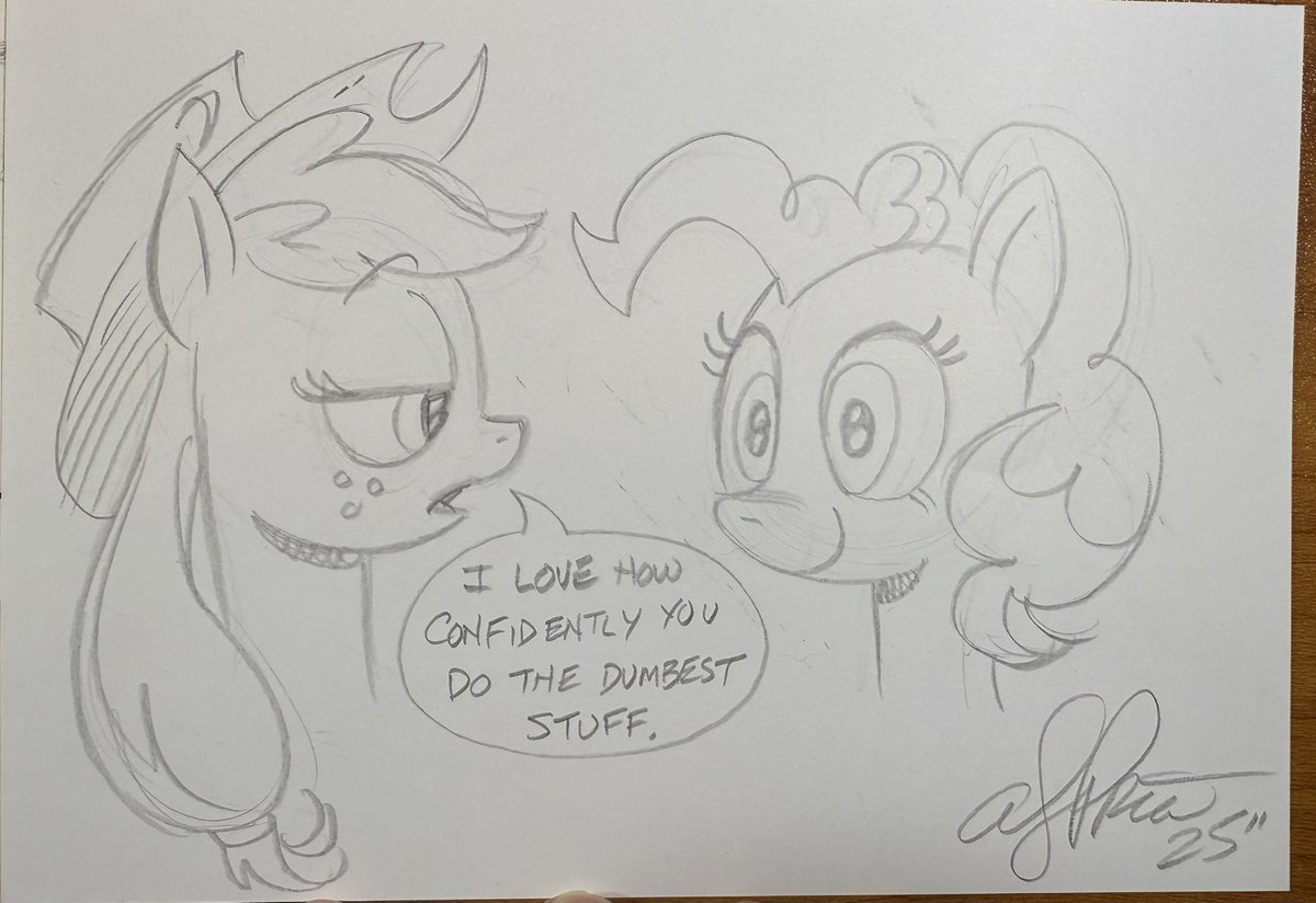 If one looks in Pinkie’s ear, it’s just a dark empty room with a disco ball and a trampoline floor #mlp #comics