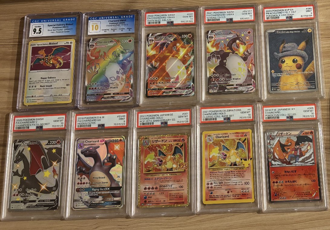 NotTodaySimp's tweet photo. Looking to sell my slabs 
Open to Offers!
+$5 For shipping 
@BUYSELLTRADETCG https://t.co/ueCOCTZ8hC
