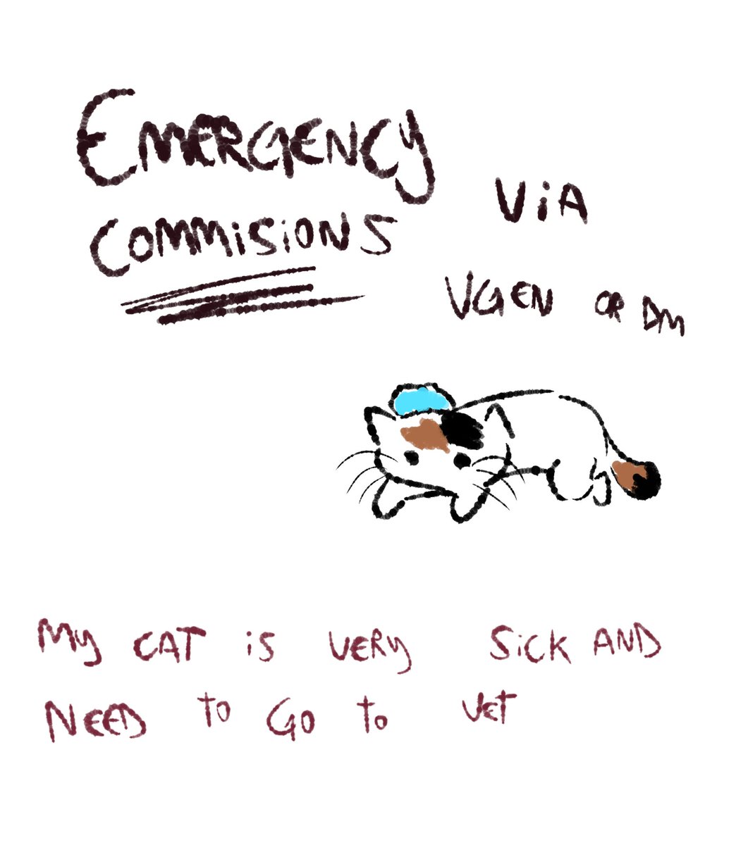 mochii_draws's tweet photo. EMERGENCY COMMISSIONS

My cat has been very sick and I need to take her back to the vet as her condition has not improved, all the information is below, I accept commissions via DM as well.

please share and spread this post, any retweet is appreciated 🫂

#commisions https://t.co/eaqJUw85hF