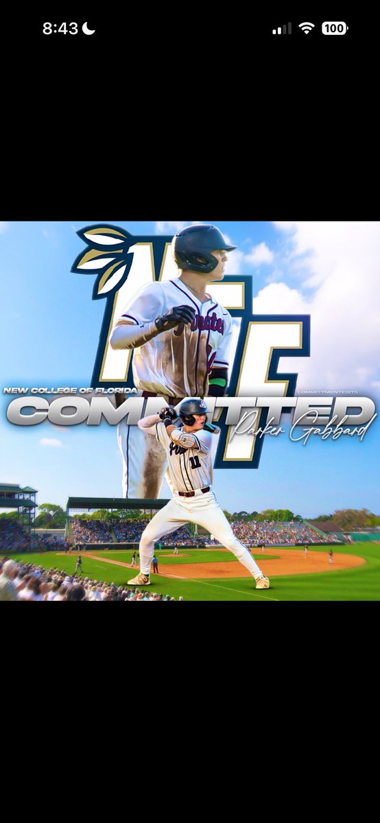 I am extremely excited and blessed to announce my commitment to New College of Florida. I would like to thank God, my family, and all my coaches that helped me along the way. I want to thank New College and Coach <a href="/EricSkoglund25/">Eric Skoglund</a> for believing in me and giving me an opportunity to